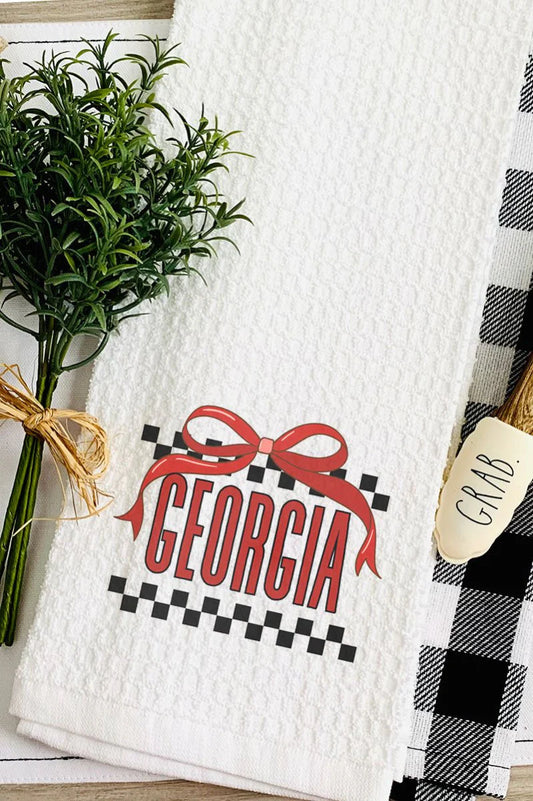 Bow Georgia Check Waffle Kitchen Towel